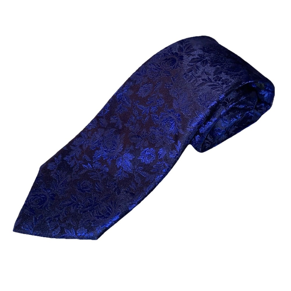 Barbara Blank Men's Royal Blue & Black 100% Silk‎ Neck Tie 58"x3"